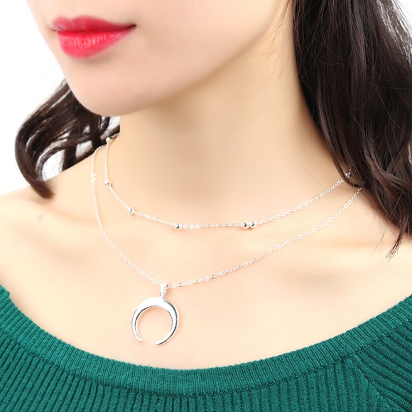 Triangle Circle Geometric Pendant Necklace - Picture 5 of 5